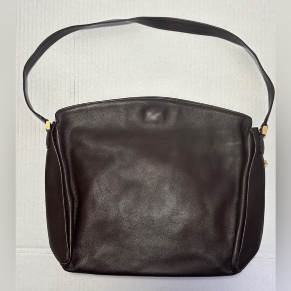 Vintage Smooth Leather Serapian Shoulder Bag Made in Italy Quiet Luxury Brown - Picture 4 of 12